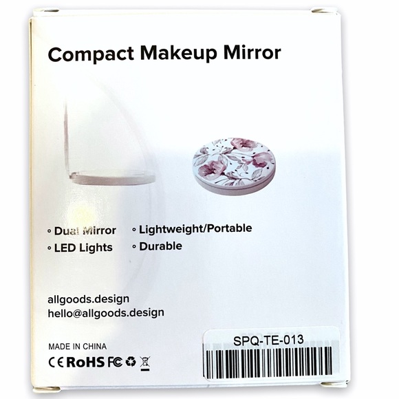 NWT Allgoods Floral Compact Dual Mirror - Picture 9 of 10
